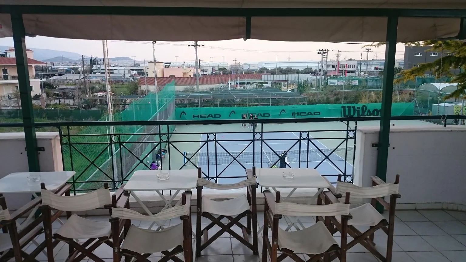 Prime Sport Center — Veranda overlooking the courts